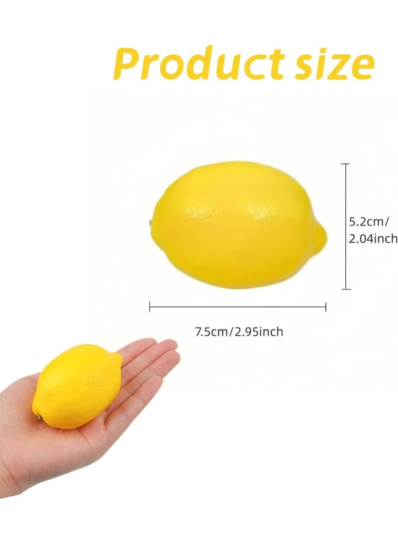 20 pieces of yellow artificial lemons, lifelike plastic lemon decorations, realistic fruit ornaments, suitable for home kitchen dining tables, cabinets, holiday party photography props - Image 2